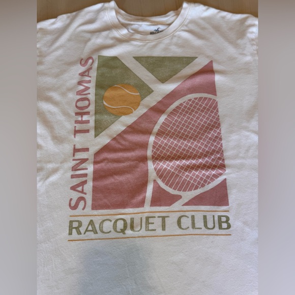 Hollister Women’s Oversized “Saint Thomas Racquet Club” Graphic Tee – Size Small - Picture 9 of 11